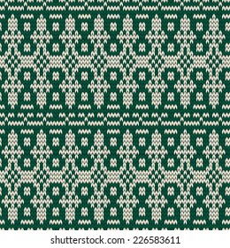 Christmas seamless knitted background. EPS 10 vector illustration.
