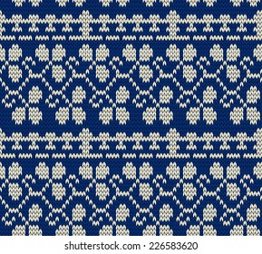 Christmas seamless knitted background. EPS 10 vector illustration.