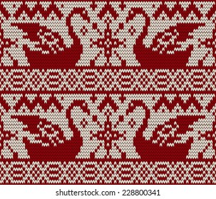 Christmas seamless knitted background. EPS 10 vector illustration.