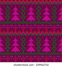 Christmas seamless knitted background. EPS 10 vector illustration.