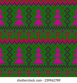 Christmas seamless knitted background. EPS 10 vector illustration.