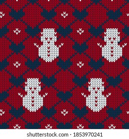 Christmas seamless knitted pattern background, Christmas and New Year greeting cards