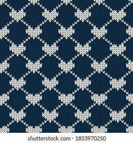 Weihnachtsnahtlose, gestrickte Muster, Grußkarten für Weihnachten und Neujahr