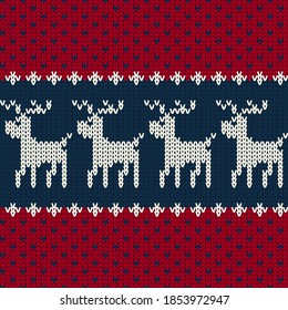 Christmas seamless knitted pattern background, Christmas and New Year greeting cards
