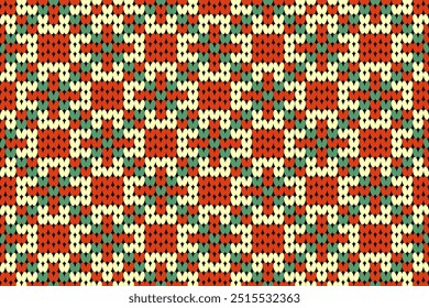 Christmas Seamless Knitted Pattern Background Fabric