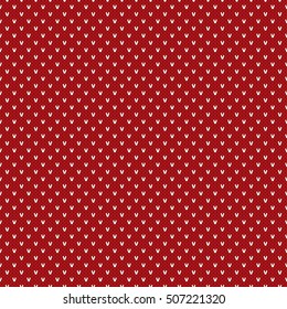 Christmas Seamless Knitting Background. Red Knitted Pattern