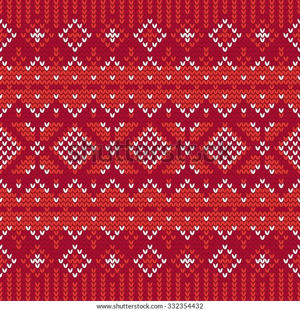 Christmas Seamless Knitting Pattern Norwegian Motifs Stock