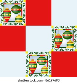 Christmas seamless mosaic background with bright balls and holly berry (eps10)