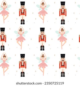 Christmas seamless Nutcracker pattern. Vector illustrations
