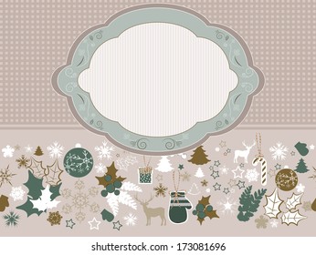 Christmas seamless ornament with Christmas elements