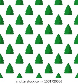 Christmas seamless pattern with abstract geometric ornament, christmas tree shapes in greeen red colors. Texture, background for textile, scrapbook or wrapping paper, new year decoration - vector