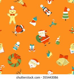 Christmas Seamless Pattern Background. Colorful. Simple and Minimalistic Style. Vector