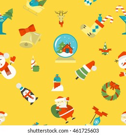 Christmas Seamless Pattern Background. Colorful. Simple and Minimalistic Style. Vector