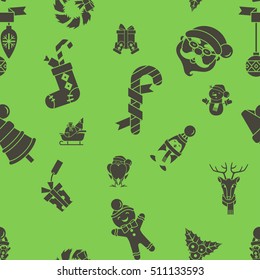 Christmas Seamless Pattern Background. Colorful. Simple and Minimalistic Style. Vector