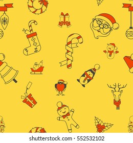 Fondo del patrón de Navidad sin problemas. Colorido. Estilo simple y minimalista. Vector