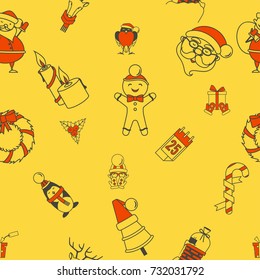 Christmas Seamless Pattern Background. Colorful. Simple and Minimalistic Style. Vector