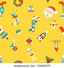 Christmas Seamless Pattern Background. Colorful. Simple and Minimalistic Style. Vector