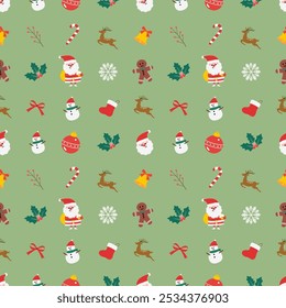 Navidades de fondo de patrón sin fisuras para envoltura de caja de regalo. Ilustración vectorial.