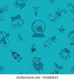 Christmas Seamless Pattern Background. Monochrome color. Simple and Minimalistic Style. Vector