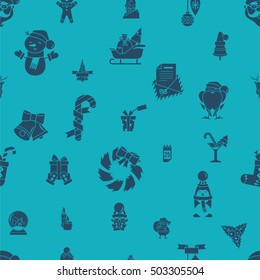 Christmas Seamless Pattern Background. Monochrome color. Simple and Minimalistic Style. Vector