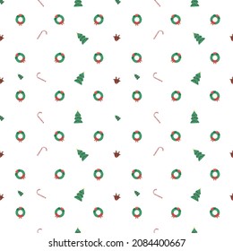 Christmas seamless pattern. Christmas background. Christmas ornaments seamless vector pattern.