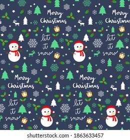 Christmas seamless pattern background. Vector illustration.