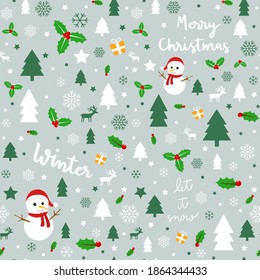 Christmas seamless pattern background. Vector illustration.