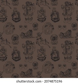 Christmas seamless pattern background. Vector illustration.