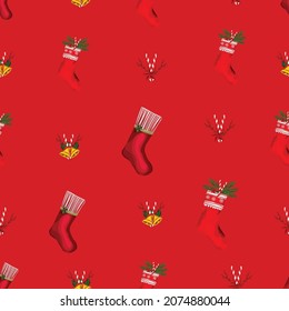 Christmas seamless pattern background. Vector illustration.