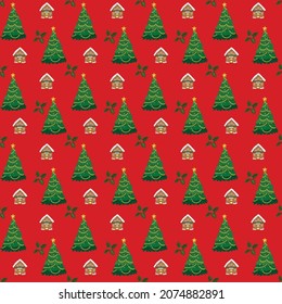 Christmas seamless pattern background. Vector illustration.