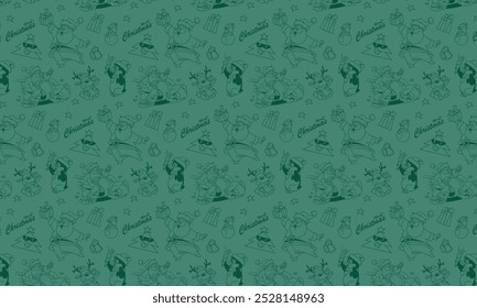 Christmas seamless pattern background, vector illustration