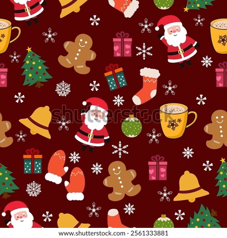 Christmas seamless pattern background. Vector of Christmas theme. SSTKChristmas and SSTKbackgrounds