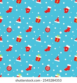 Natal sem emenda padrão fundo, papel de parede. Época de férias, Trendy, papel embrulhado abstrato contemporâneo, design de presente embrulhado. Estilo moderno. Ilustração de vetor plano.
