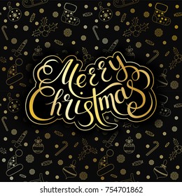 Christmas seamless pattern with Christmas balls, snowflakes, holly berry. Vector illustration. Eps 10
