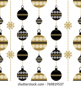 Christmas seamless pattern with balls. Vector illustration.