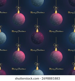 Natal padrão sem emenda de baubles. Ilustração de vetor festivo.