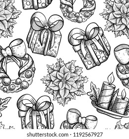 Christmas seamless pattern Beautiful cartoon illustration