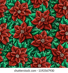 Christmas seamless pattern Beautiful cartoon illustration