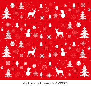 Christmas seamless pattern, beautiful illustrations for textiles