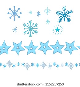 Christmas seamless pattern of beautiful snowflakes. Elegant winter vector background.