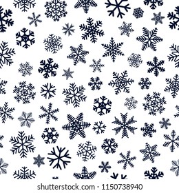 Christmas seamless pattern of black on white background