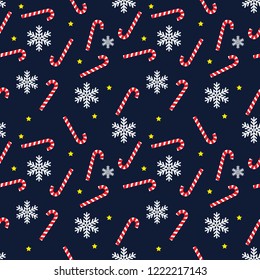 Christmas Seamless Pattern Blue Background