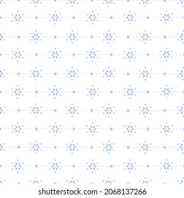 Patrón de Navidad sin fisuras con copos de nieve azules en un fondo blanco. Banner vectorial, plantilla, blanco para envolver papel, papel tapiz, saludos, cubiertas, textiles, tejidos, etc.