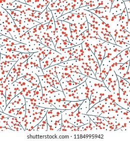 Christmas Seamless Pattern with Branches. Xmas winter poster collection