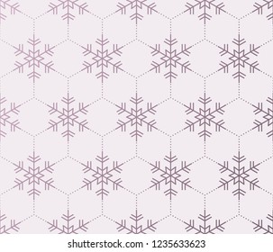 Christmas seamless pattern with bronze snowflakes. Vector 10 eps.