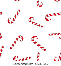Christmas seamless pattern with candy on white background/