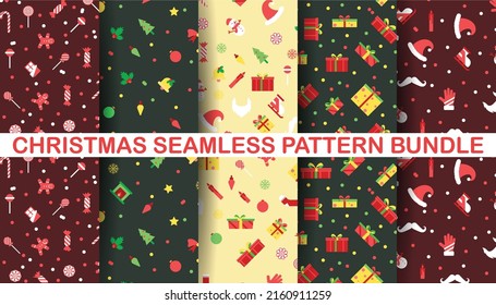 Christmas seamless pattern with candy, snowman, gingerbread, etc. You can use this as a background or wallpaper