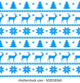 Christmas seamless pattern, card - Scandinavian sweater style.  Design for textile, wallpaper, web, fabric, decor etc.