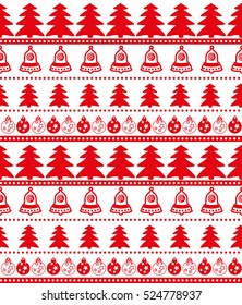 Christmas seamless pattern, card - Scandinavian sweater style.  Design for textile, wallpaper, web, fabric, decor etc.