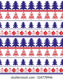 Christmas seamless pattern, card - Scandinavian sweater style.  Design for textile, wallpaper, web, fabric, decor etc.
